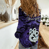 Personalised Maori Matariki Manaia Waiporoporo Women Casual Shirt Maori Kowhaiwhai Pattern Galaxy LT01 - Polynesian Pride