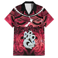 Personalised Maori Matariki Manaia Whero Family Matching Off Shoulder Short Dress and Hawaiian Shirt Maori Kowhaiwhai Pattern Galaxy