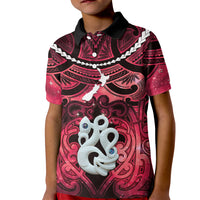Personalised Maori Matariki Manaia Whero Kid Polo Shirt Maori Kowhaiwhai Pattern Galaxy