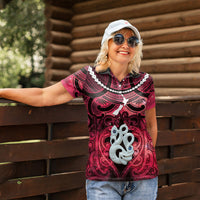 Personalised Maori Matariki Manaia Whero Women Polo Shirt Maori Kowhaiwhai Pattern Galaxy LT01 - Polynesian Pride