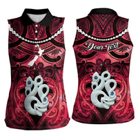 Personalised Maori Matariki Manaia Whero Women Sleeveless Polo Shirt Maori Kowhaiwhai Pattern Galaxy LT01 - Polynesian Pride