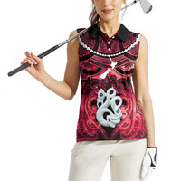 Personalised Maori Matariki Manaia Whero Women Sleeveless Polo Shirt Maori Kowhaiwhai Pattern Galaxy LT01 - Polynesian Pride