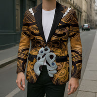 Personalised Maori Matariki Manaia Kowhai Blazer Maori Kowhaiwhai Pattern Galaxy