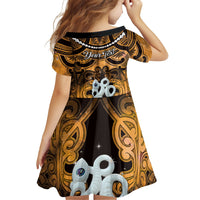 Personalised Maori Matariki Manaia Kowhai Family Matching Summer Maxi Dress and Hawaiian Shirt Maori Kowhaiwhai Pattern Galaxy