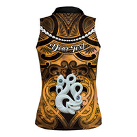 Personalised Maori Matariki Manaia Kowhai Women Sleeveless Polo Shirt Maori Kowhaiwhai Pattern Galaxy LT01 - Polynesian Pride