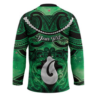 Personalised Maori Matariki Hei Matau Kakariki Hockey Jersey Maori Kowhaiwhai Pattern Galaxy