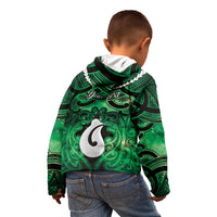 Personalised Maori Matariki Hei Matau Kakariki Kid Hoodie Maori Kowhaiwhai Pattern Galaxy