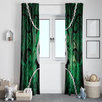 Maori Matariki Hei Matau Kakariki Window Curtain Maori Kowhaiwhai Pattern Galaxy