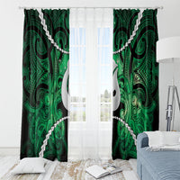 Maori Matariki Hei Matau Kakariki Window Curtain Maori Kowhaiwhai Pattern Galaxy
