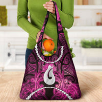 Maori Matariki Hei Matau Mawhero Grocery Bag Maori Kowhaiwhai Pattern Galaxy