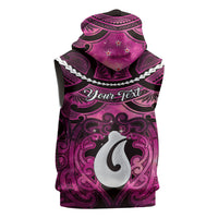 Personalised Maori Matariki Hei Matau Mawhero Sleeveless Zip Hoodie Maori Kowhaiwhai Pattern Galaxy LT01 - Polynesian Pride