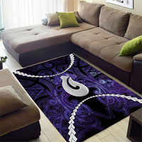 Maori Matariki Hei Matau Waiporoporo Area Rug Maori Kowhaiwhai Pattern Galaxy