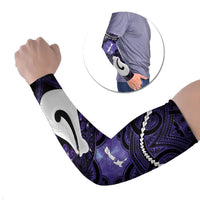 Personalised Maori Matariki Hei Matau Waiporoporo Arm Sleeves Maori Kowhaiwhai Pattern Galaxy