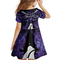 Personalised Maori Matariki Hei Matau Waiporoporo Family Matching Off Shoulder Maxi Dress and Hawaiian Shirt Maori Kowhaiwhai Pattern Galaxy LT01 - Polynesian Pride