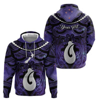 Personalised Maori Matariki Hei Matau Waiporoporo Hoodie Maori Kowhaiwhai Pattern Galaxy LT01 - Polynesian Pride