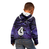 Personalised Maori Matariki Hei Matau Waiporoporo Kid Hoodie Maori Kowhaiwhai Pattern Galaxy LT01 - Polynesian Pride