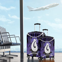 Maori Matariki Hei Matau Waiporoporo Luggage Cover Maori Kowhaiwhai Pattern Galaxy LT01 - Polynesian Pride