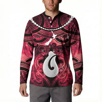 Personalised Maori Matariki Hei Matau Whero Button Sweatshirt Maori Kowhaiwhai Pattern Galaxy