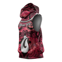 Personalised Maori Matariki Hei Matau Whero Sleeveless Hoodie Maori Kowhaiwhai Pattern Galaxy LT01 - Polynesian Pride