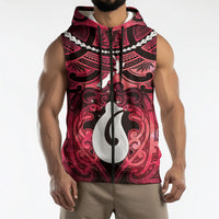 Personalised Maori Matariki Hei Matau Whero Sleeveless Zip Hoodie Maori Kowhaiwhai Pattern Galaxy LT01 - Polynesian Pride