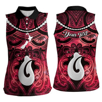 Personalised Maori Matariki Hei Matau Whero Women Sleeveless Polo Shirt Maori Kowhaiwhai Pattern Galaxy LT01 - Polynesian Pride
