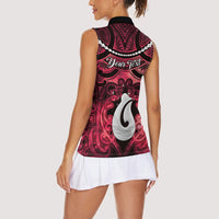 Personalised Maori Matariki Hei Matau Whero Women Sleeveless Polo Shirt Maori Kowhaiwhai Pattern Galaxy LT01 - Polynesian Pride