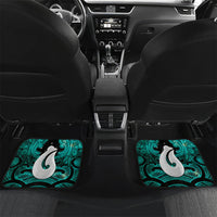 Personalised Maori Matariki Hei Matau Turquoise Car Mats Maori Kowhaiwhai Pattern Galaxy