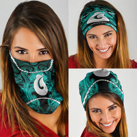 Maori Matariki Hei Matau Turquoise Neck Gaiter Maori Kowhaiwhai Pattern Galaxy