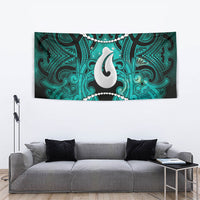 Maori Matariki Hei Matau Turquoise Tapestry Maori Kowhaiwhai Pattern Galaxy LT01 - Polynesian Pride
