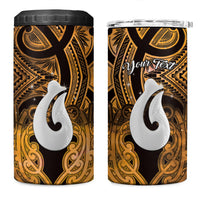 Personalised Maori Matariki Hei Matau Kowhai 4 in 1 Can Cooler Tumbler Maori Kowhaiwhai Pattern Galaxy LT01 One Size: 16 oz Yellow - Polynesian Pride