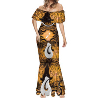 Personalised Maori Matariki Hei Matau Kowhai Mermaid Dress Maori Kowhaiwhai Pattern Galaxy LT01 - Polynesian Pride