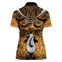 Personalised Maori Matariki Hei Matau Kowhai Women Polo Shirt Maori Kowhaiwhai Pattern Galaxy LT01 - Polynesian Pride