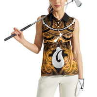 Personalised Maori Matariki Hei Matau Kowhai Women Sleeveless Polo Shirt Maori Kowhaiwhai Pattern Galaxy LT01 - Polynesian Pride