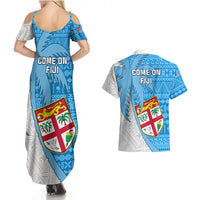 Fiji Rugby Couples Matching Summer Maxi Dress and Hawaiian Shirt Come On Fijian Tapa Pattern LT01 - Polynesian Pride