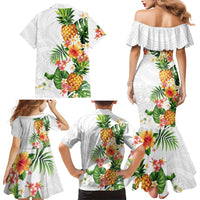Hawaii Pineapple Tropical Family Matching Mermaid Dress and Hawaiian Shirt Luminous Hibiscus Plumeria LT01 - Polynesian Pride