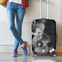 Hawaii Pineapple Tropical Luggage Cover Neutral Hibiscus Plumeria