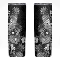 Hawaii Pineapple Tropical Skinny Tumbler Neutral Hibiscus Plumeria