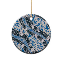 Ninamu Tahiti Tiare Monstera Ceramic Ornament Polynesian Pattern Curve Style - Polynesian Pride
