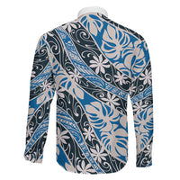 Ninamu Tahiti Tiare Monstera Family Matching Off The Shoulder Long Sleeve Dress and Hawaiian Shirt Polynesian Pattern Curve Style - Polynesian Pride