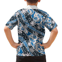 Ninamu Tahiti Tiare Monstera Family Matching Off Shoulder Short Dress and Hawaiian Shirt Polynesian Pattern Curve Style LT01 - Polynesian Pride