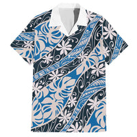 Ninamu Tahiti Tiare Monstera Hawaiian Shirt Polynesian Pattern Curve Style LT01 Blue - Polynesian Pride