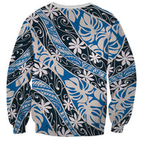 Ninamu Tahiti Tiare Monstera Sweatshirt Polynesian Pattern Curve Style LT01 - Polynesian Pride