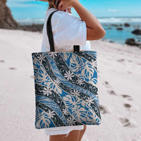 Ninamu Tahiti Tiare Monstera Tote Bag Polynesian Pattern Curve Style - Polynesian Pride