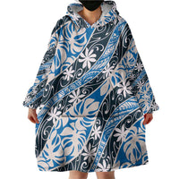 Ninamu Tahiti Tiare Monstera Wearable Blanket Hoodie Polynesian Pattern Curve Style - Polynesian Pride