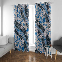Ninamu Tahiti Tiare Monstera Window Curtain Polynesian Pattern Curve Style - Polynesian Pride