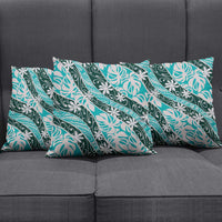Cyan Tahiti Tiare Monstera Pillow Cover Polynesian Pattern Curve Style LT01 - Polynesian Pride