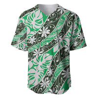 Matie Tahiti Tiare Monstera Baseball Jersey Polynesian Pattern Curve Style - Polynesian Pride