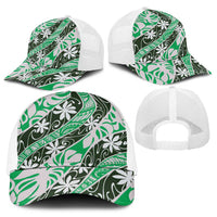 Matie Tahiti Tiare Monstera Baseball Net Cap Polynesian Pattern Curve Style LT01 - Polynesian Pride