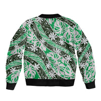 Matie Tahiti Tiare Monstera Bomber Jacket Polynesian Pattern Curve Style LT01 - Polynesian Pride