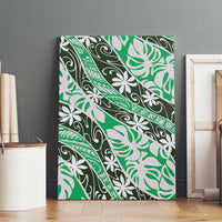 Matie Tahiti Tiare Monstera Canvas Wall Art Polynesian Pattern Curve Style - Polynesian Pride